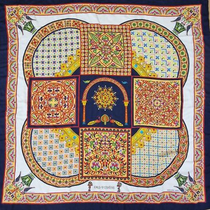 HERMES PARIS MADE IN FRANCE - Printed cashmere...