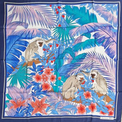 Christian DIOR - CARRE in printed silk crepe...