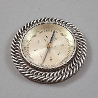 HERMES PARIS- BOUSSOLE DE TABLE montée argent...
