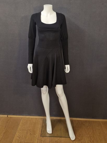 ALAIA - Black knit bodysuit and skirt set,...