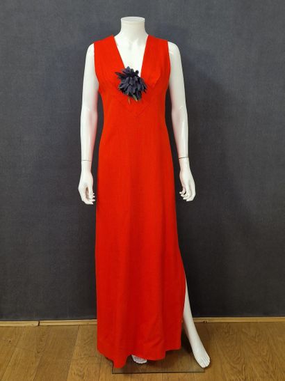 Création Pierre CARDIN - ROBE LONGUE en lin...