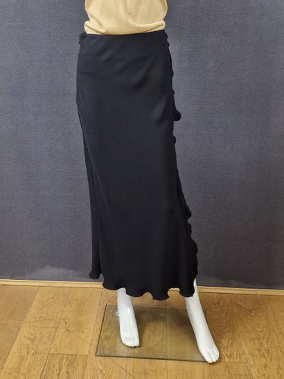 Emanuel UNGARO - TUBE SKIRT in ruffled black...