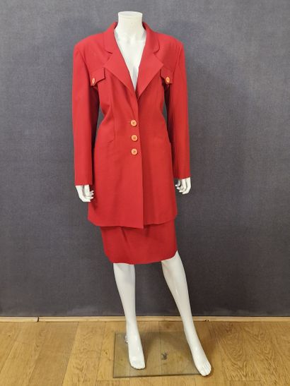 CHLOE - Raspberry crepe ensemble consisting...