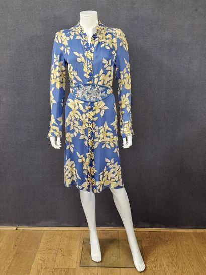 VALENTINO - ENSEMBLE composed of a blue silk...