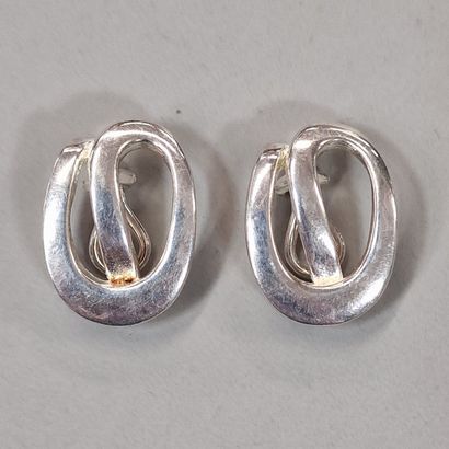 CHANEL - PAIR OF EAR CLIPS in silver 925...
