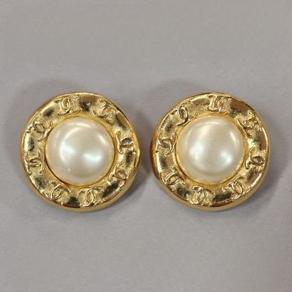 CHANEL Circa 1990 - PAIR OF CIRCULAR EAR...