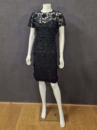 DOLCE GABBANA - Black guipure dress with...