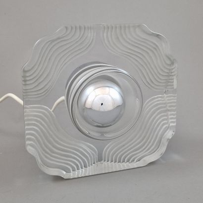 DAUM FRANCE - LAMP in molded crystal with...