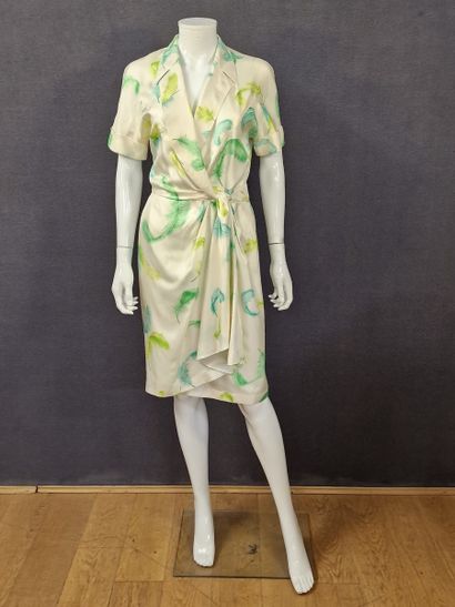 Thierry MUGLER - Silk TWILL ROB printed with...