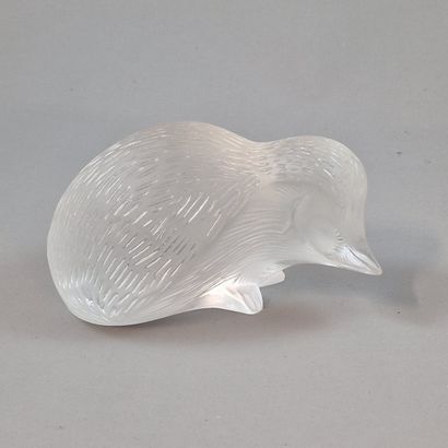LALIQUE FRANCE - HEDGEHOG STATUETTE in moulded-pressed...
