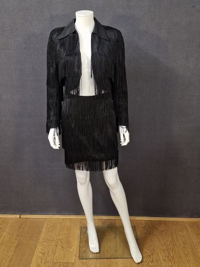 Norma KAMALI - AMUSANT SET in black fringed...