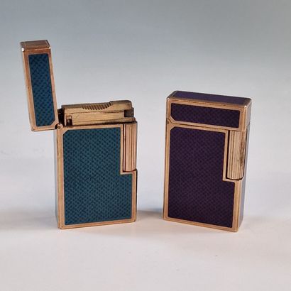 S.T. DUPONT - 2 GOLD-PLATED AND ENAMELLED...