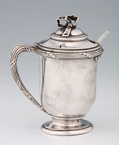 MOUTARDIER COUVERT en argent Minerve 950...