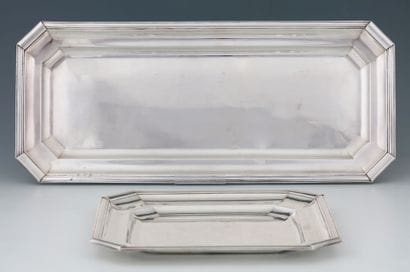 PLAT A POISSON ET PLAT A VIANDE A PANS COUPES...
