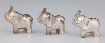 SUITE DE 6 PETITES STATUETTES D'ELEPHANT...