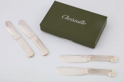 CHRISTOFLE 2 SUITES DE 4 COUTEAUX A BEURRE...