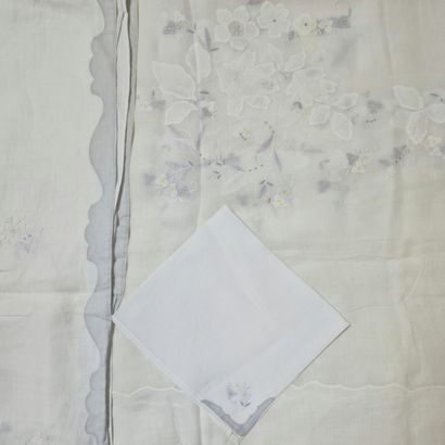 NAPPE RECTANGULAIRE ET SES 8 SERVIETTES en...