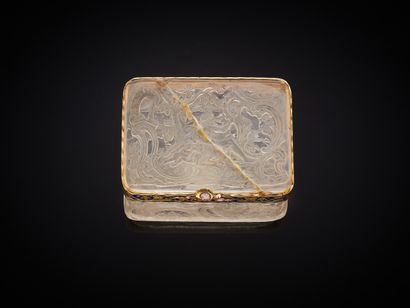 Tabatière rectangulaire en cristal de roche...