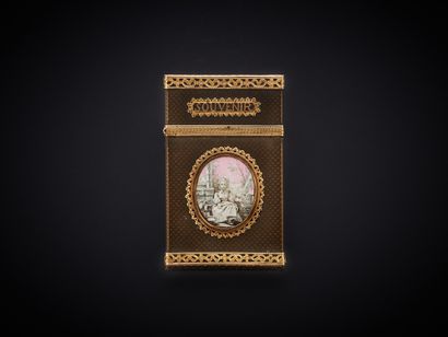 Carnet de bal rectangulaire en métal guilloché,...