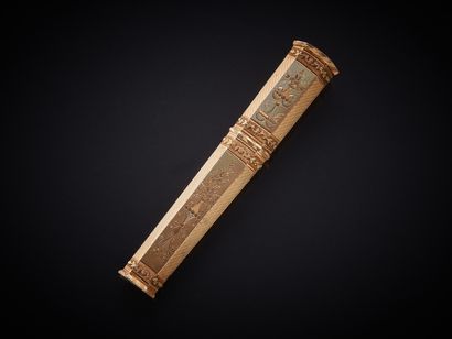 Etui à cire à section octogonale, en or (750...