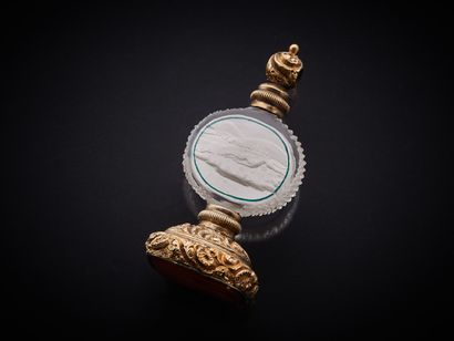 Cachet pendentif monté en or (585 millièmes)...