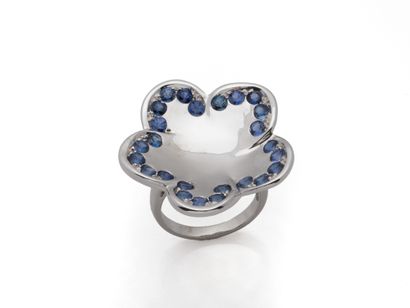 Ring in 750 thousandths white gold with a...