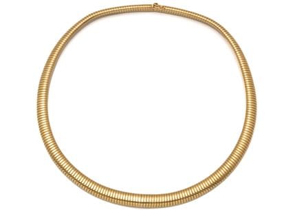 Necklace in 750 thousandths gold with tubogaz...