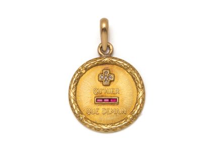 LOVE MEDAL in 750 thousandths gold, inscribed...