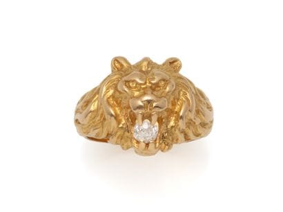 Ring in 750 thousandths gold, stylizing a...