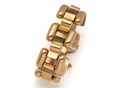 BRACELET tank in 750 thousandths gold, composed...