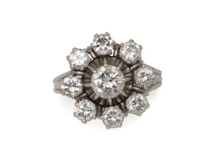RING in 750 thousandths white gold stylizing...