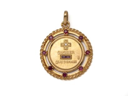 LOVE MEDAL in 750 thousandths gold, inscribed...