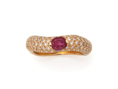750 thousandths gold ring set with a claw-set...