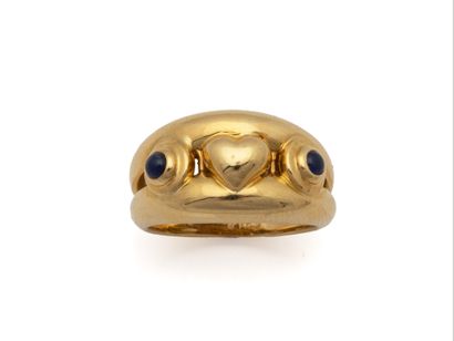 Wedding band ring in 750 thousandths gold,...