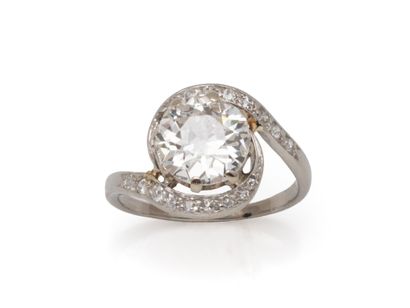 Tourbillon ring in 850 thousandth platinum,...