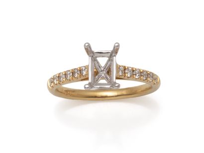 Ring setting in 2 x 750 thousandths gold,...