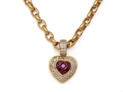COLLAR in 750 thousandths gold, holding as...