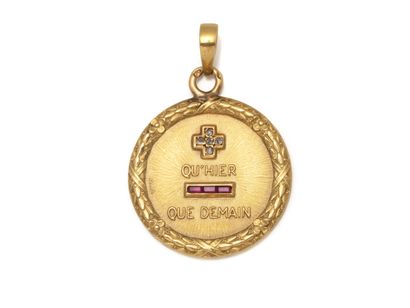 LOVE MEDAL in 750 thousandths gold, inscribed...