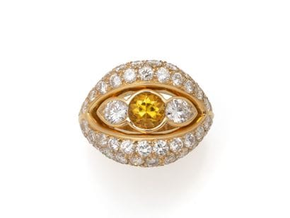 Wedding band ring in 750 thousandths gold,...