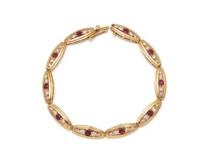 Articulated BRACELET in 750 thousandths gold,...