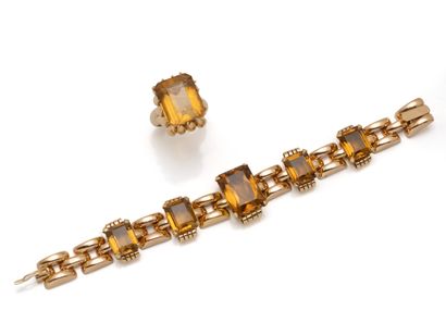 Half-set in 750 thousandths gold, consisting...
