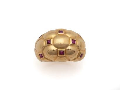 750 thousandths gold band ring, the quilted...