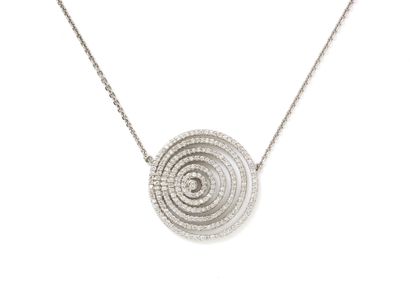 PENDANT COLLAR in 750 thousandths white gold...