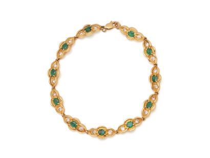 Articulated bracelet in 750 thousandths gold,...