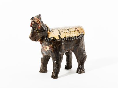Marcel GIRAUD XXème siècle 
BISON 
Céramique...
