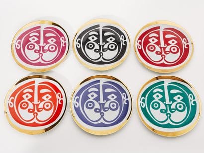 Roger CAPRON (1922-2006) 
6 ASSIETTES MASQUE...