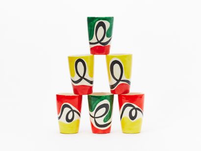 Roland BRICE (1911-1989)
SUITE DE 6 VERRES...