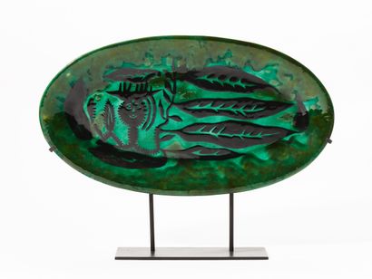 Jean LURCAT (1892-1966)
OVAL PLAT Faces and...