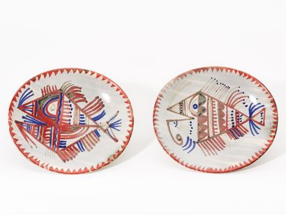 Jean DERVAL (1925-2010)
PAIRE D'ASSIETTES...
