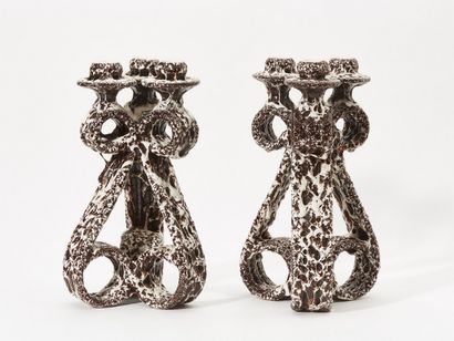 Marius GIUGE (1909-1980)
PAIR OF CANDELABRES...